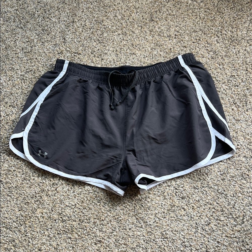 Under Armour Women's Gray and White Athletic Shorts